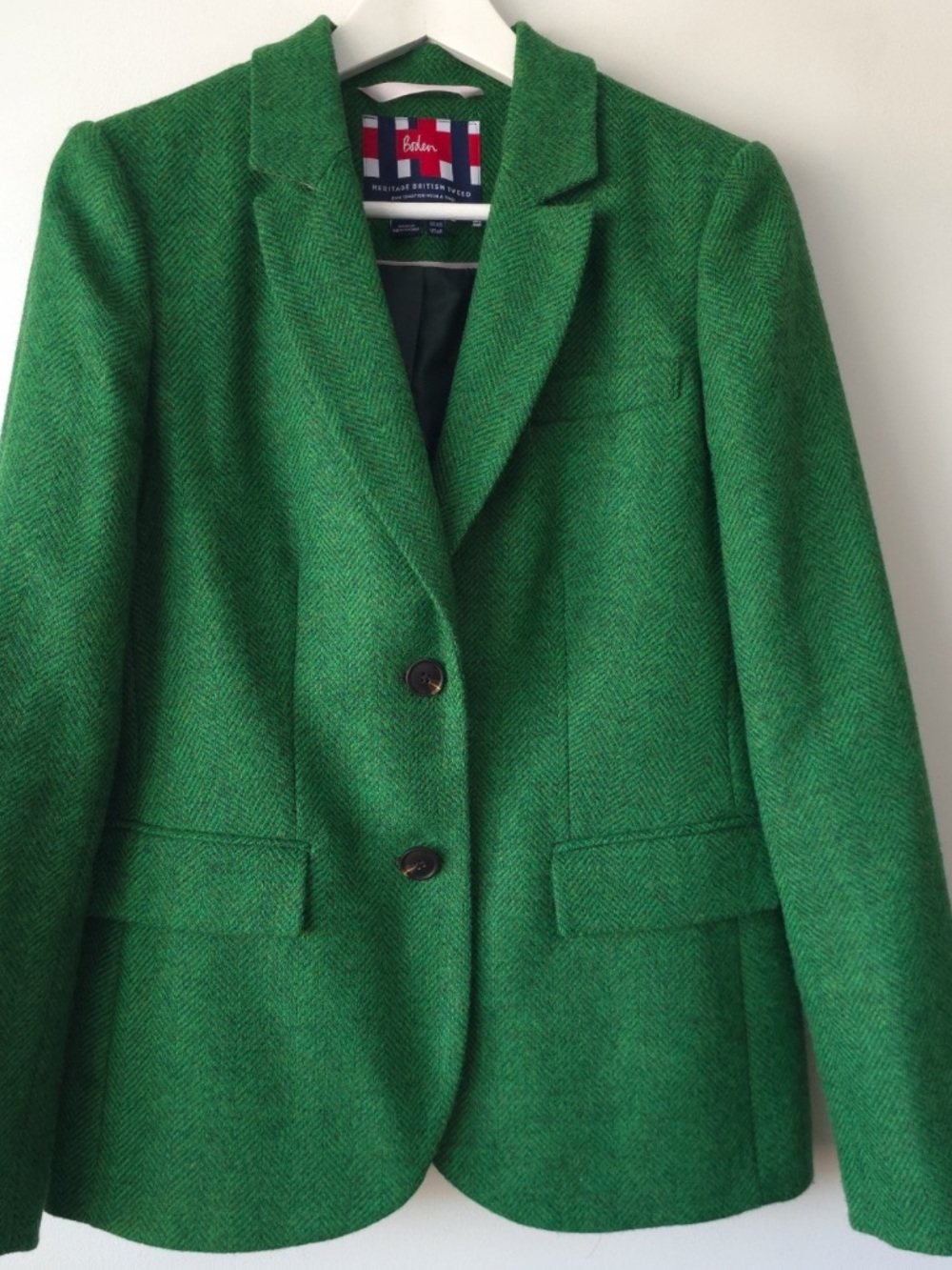 Boden Green Herringbone Blazer